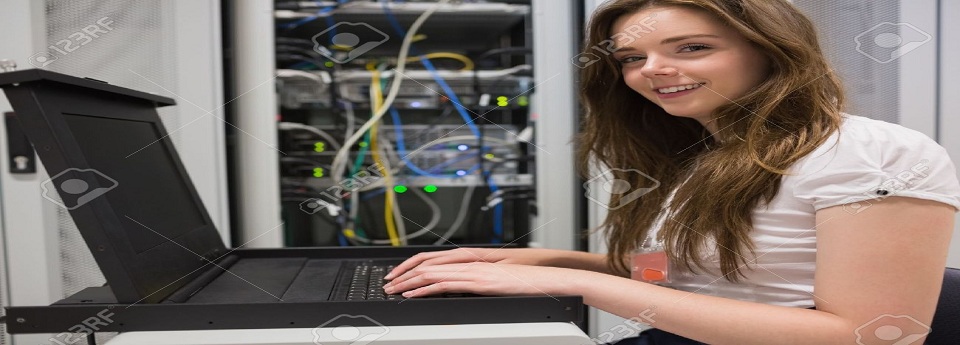 15593241 Smiling woman searching through servers in data center Stock Photo - RSCIT Online Test Paper Set 4