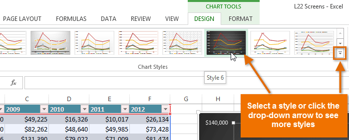 chart style callout2 - एमएस एक्सेल में चार्ट कैसे बनाएं